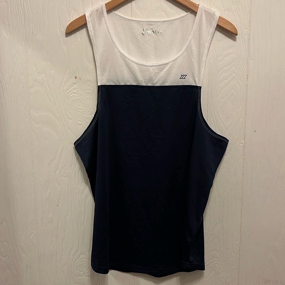 ZYIA Active Men's Navy Block Mesh Training Tank L